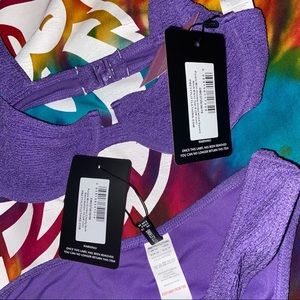 NWT purple crinkle cut bikini